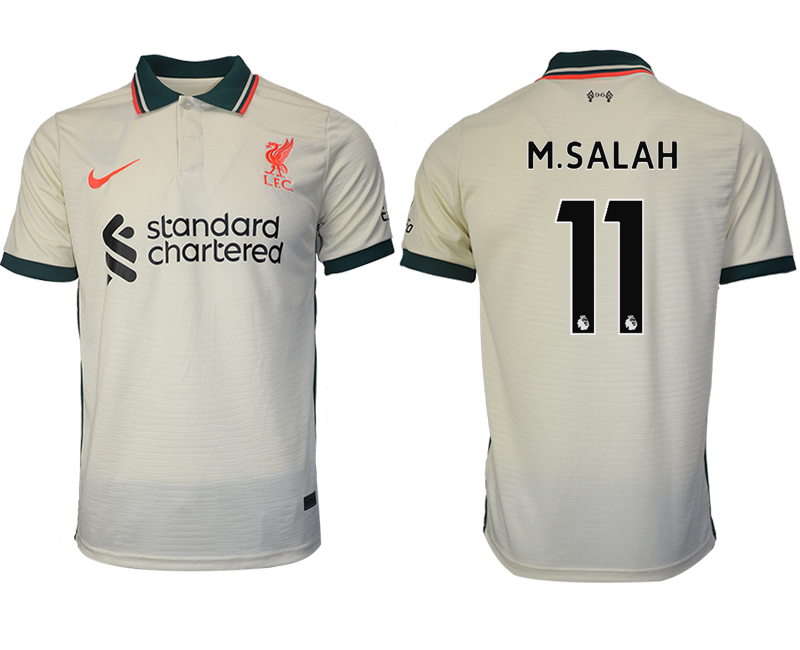 Men 2021-2022 Club Liverpool away aaa version cream #11 Soccer Jersey->liverpool jersey->Soccer Club Jersey